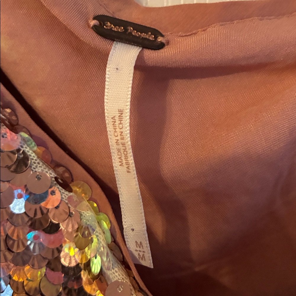 Free People Disco Fever One Shoulder Sequins Top size M - Picture 5 of 6